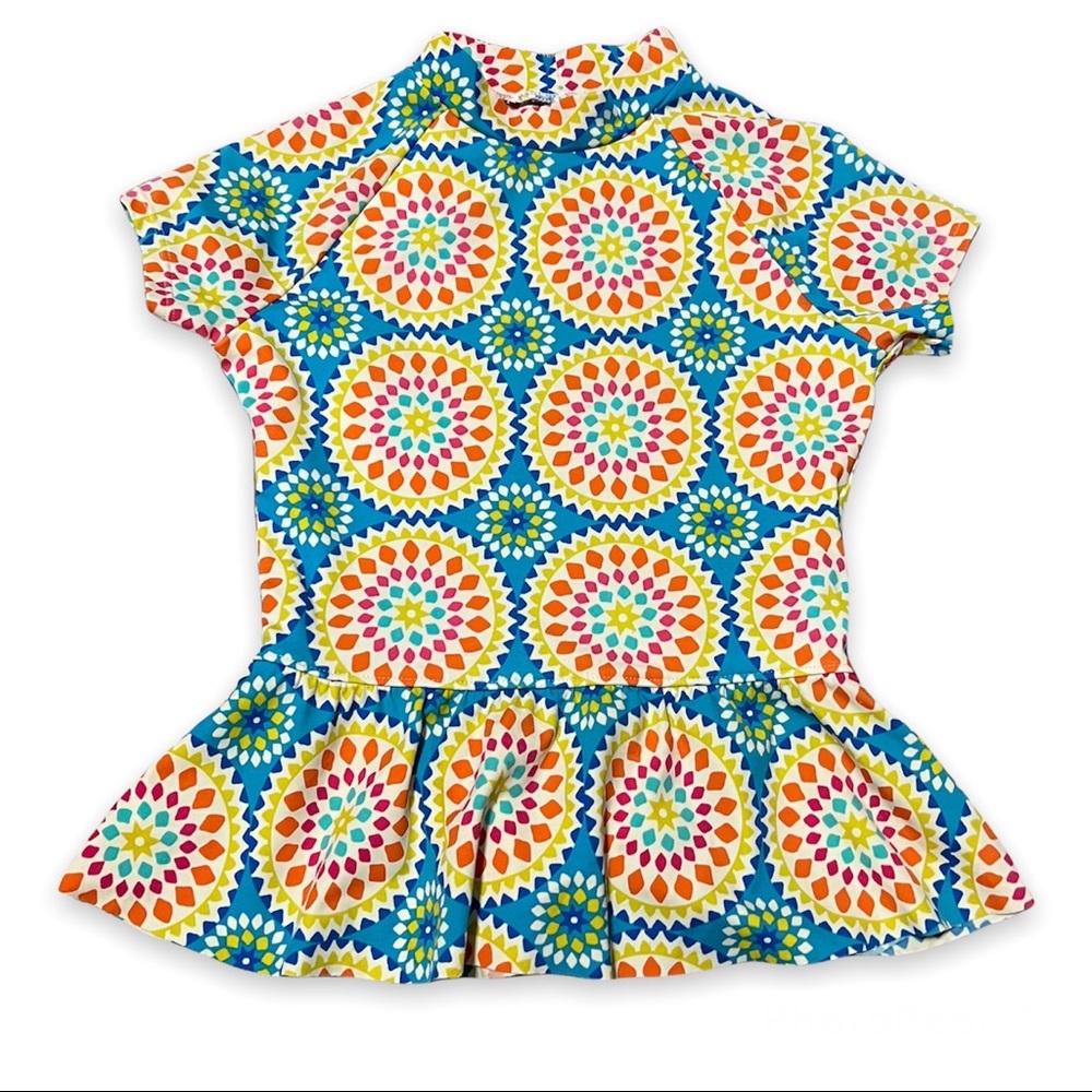 Land’s End Girls Rash Guard Skirted Top • Size 10